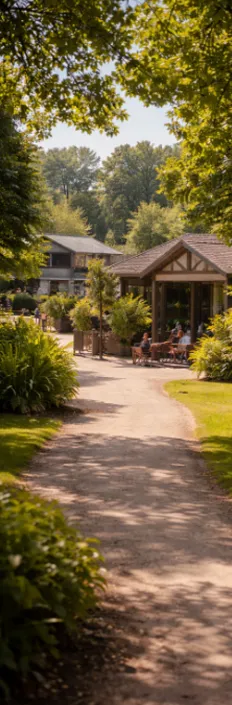 Visitors walking through a leisure park site