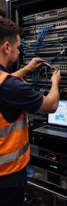 Operations team monitoring systems during a live public event